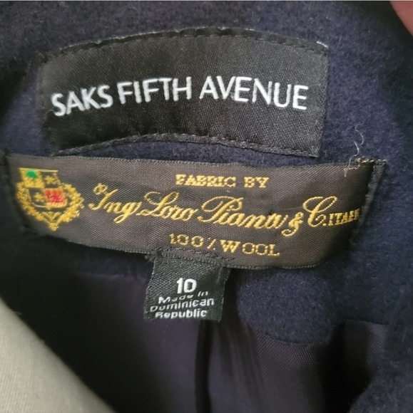 Saks Fifth Avenue Double Breasted Wool Pea Coat - Picture 7 of 11